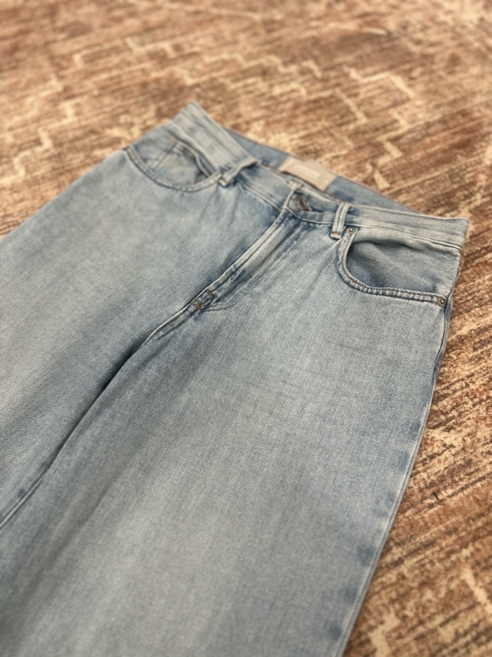Everlane Womens 24 Blue The Summer Wide Leg High Rise Jeans Light Wash Denim - Picture 3 of 10